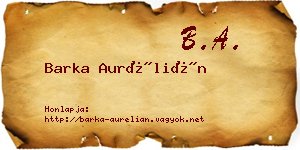 Barka Aurélián névjegykártya
